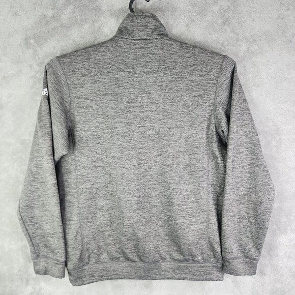 Mens Heather Gray Adidas Team Issue Pullover Sweatshirt 1/4 Zip Long Sleeve M - Picture 8 of 13